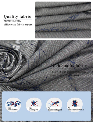 260gsm गद्दे Quilting कपड़ा लिनन ग्रे पॉलिएस्टर बुना हुआ Jacquard सुरक्षात्मक कपड़ा